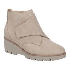 Vionic Women’s Abby Suede Leather Tan Wedge Comfort Bootie Size 6.5